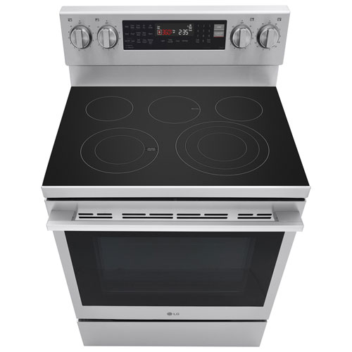 LG 30" 6.3 Cu. Ft. True Convection 5-Element Freestanding Electric Air Fry Range - Stainless Steel
