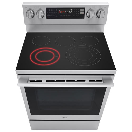 LG 30" 6.3 Cu. Ft. True Convection 5-Element Freestanding Electric Air Fry Range - Stainless Steel