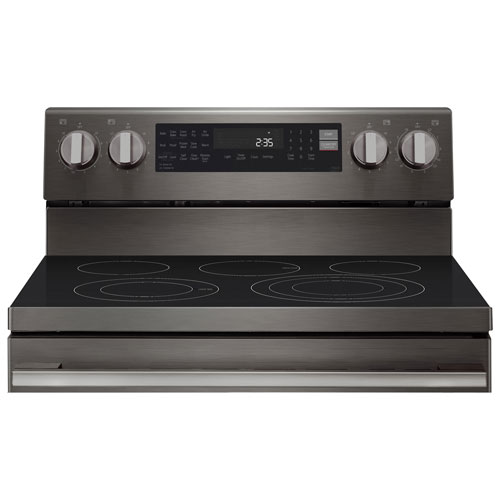 LG 30" 6.3 Cu. Ft. True Convection 5-Element Freestanding Electric Air Fry Range (LREN6325ZE) - Black Stainless
