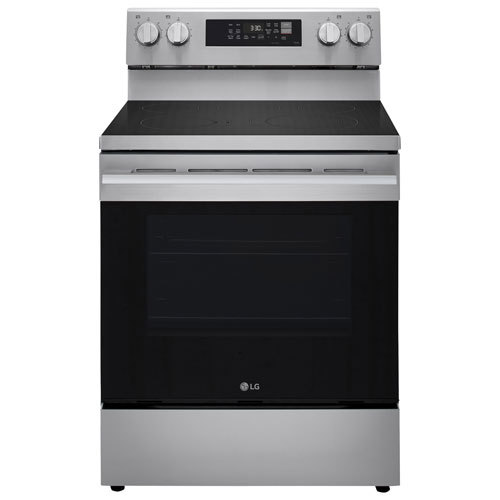 Cuisinière électrique autonome à 5 éléments avec convection véritable et friture à air 6,3 pi³ 30 po de LG - Inox