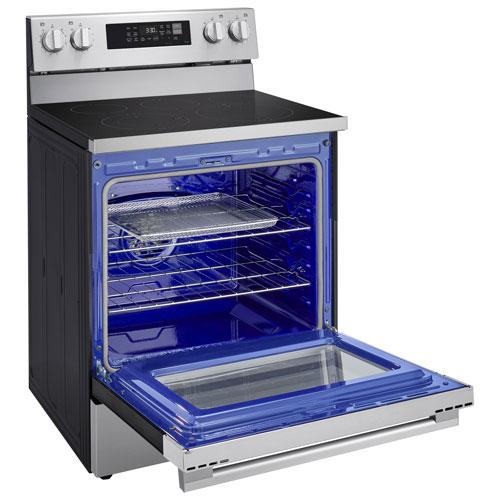 Cuisinière électrique autonome à 5 éléments avec convection véritable et friture à air 6,3 pi³ 30 po de LG - Inox