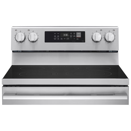 Cuisinière électrique autonome à 5 éléments avec convection véritable et friture à air 6,3 pi³ 30 po de LG - Inox