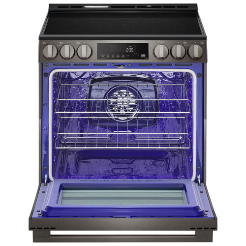LG 30" 6.3 Cu. Ft. Fan Convection 5-Element Slide-In Electric Air Fry Range (LSEL6333ZE) - Black Stainless Steel
