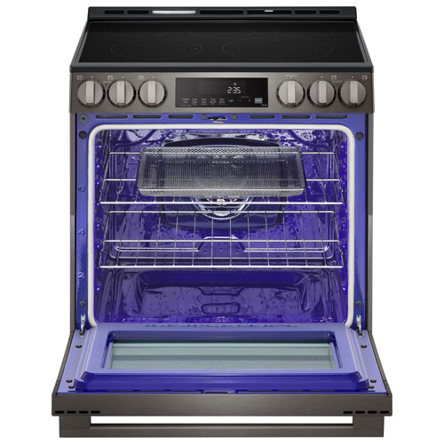 LG 30" 6.3 Cu. Ft. Fan Convection 5-Element Slide-In Electric Air Fry Range (LSEL6333ZE) - Black Stainless Steel