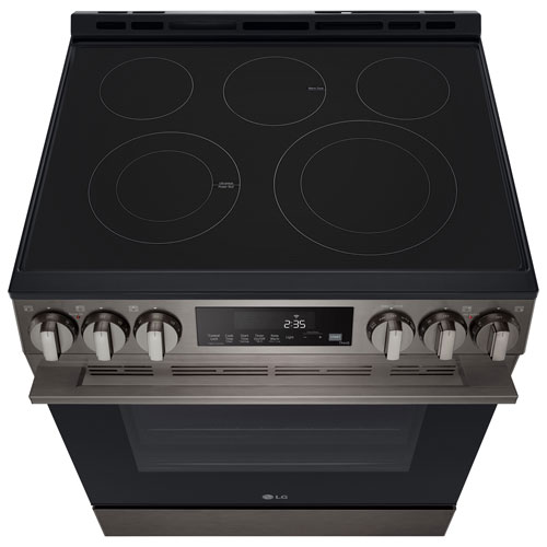 LG 30" 6.3 Cu. Ft. Fan Convection 5-Element Slide-In Electric Air Fry Range (LSEL6333ZE) - Black Stainless Steel