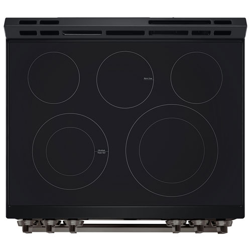 LG 30" 6.3 Cu. Ft. Fan Convection 5-Element Slide-In Electric Air Fry Range (LSEL6333ZE) - Black Stainless Steel