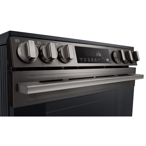 LG 30" 6.3 Cu. Ft. Fan Convection 5-Element Slide-In Electric Air Fry Range (LSEL6333ZE) - Black Stainless Steel