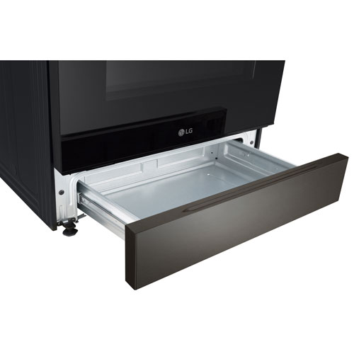 LG 30" 6.3 Cu. Ft. Fan Convection 5-Element Slide-In Electric Air Fry Range (LSEL6333ZE) - Black Stainless Steel