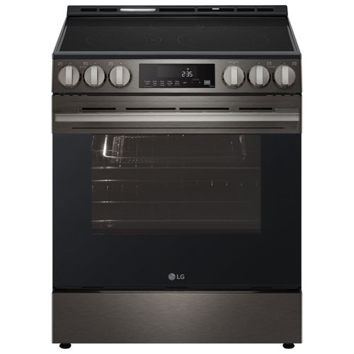 LG 30" 6.3 Cu. Ft. Fan Convection 5-Element Slide-In Electric Air Fry Range (LSEL6333ZE) - Black Stainless Steel