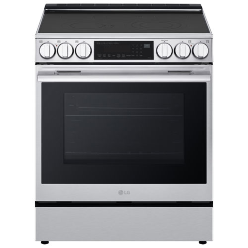 Cuisinière électrique encastrable à 5 éléments avec convection véritable et friture à l'air 6,3 pi³ 30 po de LG - Inox