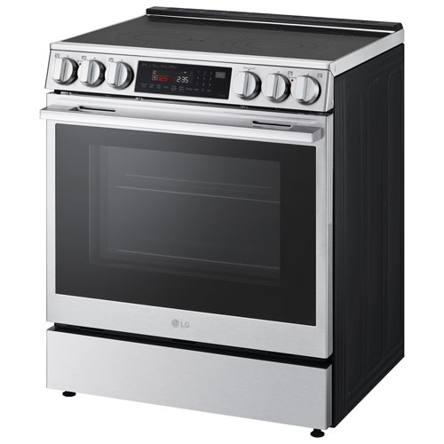 Cuisinière électrique encastrable à 5 éléments avec convection véritable et friture à l'air 6,3 pi³ 30 po de LG - Inox