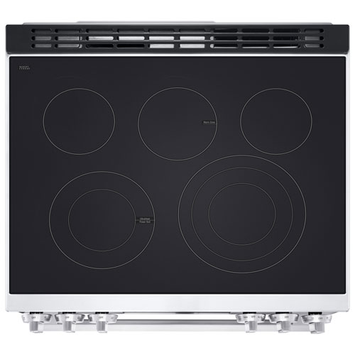 Cuisinière électrique encastrable à 5 éléments avec convection véritable et friture à l'air 6,3 pi³ 30 po de LG - Inox