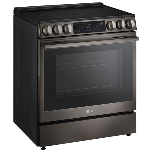 LG 30" 6.3 Cu. Ft. True Convection 5-Element Slide-In Electric Air Fry Range (LSEL6335ZE) - Black Stainless Steel