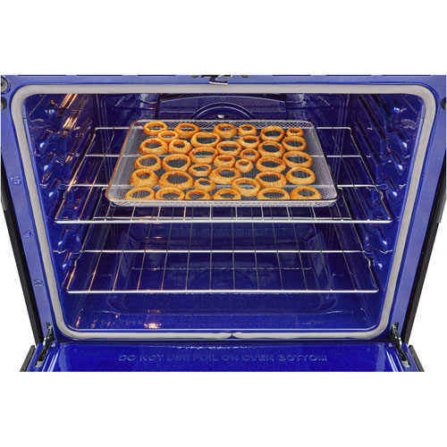 LG 30" 6.3 Cu. Ft. True Convection 5-Element Slide-In Electric Air Fry Range (LSEL6335ZE) - Black Stainless Steel