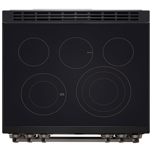 LG 30" 6.3 Cu. Ft. True Convection 5-Element Slide-In Electric Air Fry Range (LSEL6335ZE) - Black Stainless Steel