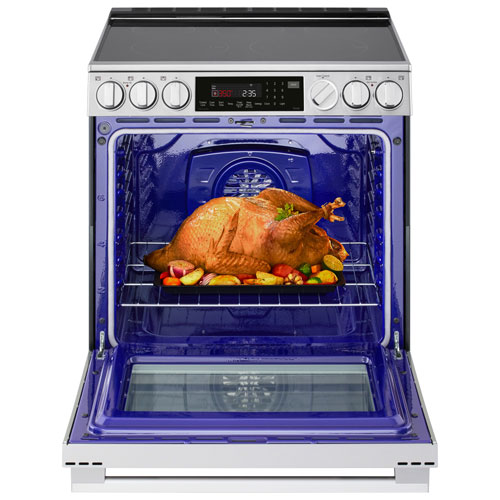 LG 30" 6.3 Cu. Ft. True Convection 5-Element Slide-In Electric Air Fry Range (LSEL6337XE) - Stainless Steel