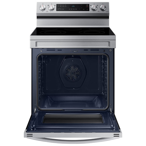 Samsung 30" 6.3 Cu. Ft. Fan Convection 5-Element Freestanding Electric Air Fry Range (NE63A6515SS/AC) - Stainless