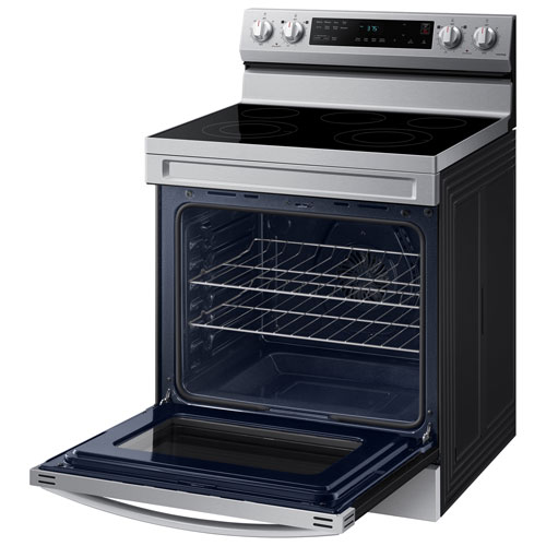 Samsung 30" 6.3 Cu. Ft. Fan Convection 5-Element Freestanding Electric Air Fry Range (NE63A6515SS/AC) - Stainless