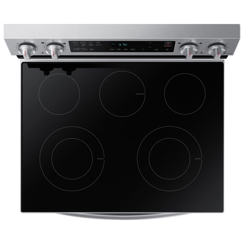 Samsung 30" 6.3 Cu. Ft. Fan Convection 5-Element Freestanding Electric Air Fry Range (NE63A6515SS/AC) - Stainless