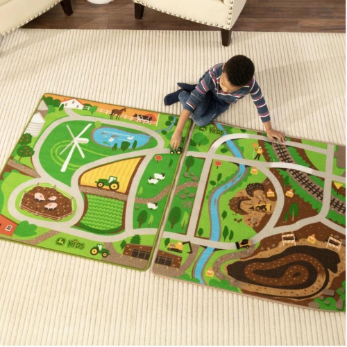 Tapis de jeu avec véhicule de John Deere, choix varié, ferme et construction