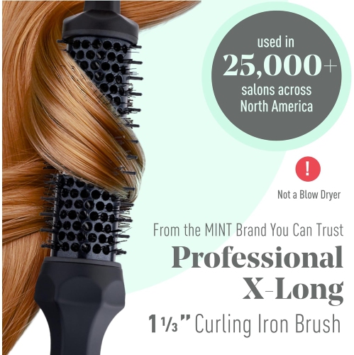 MINT 1 1/3 Inch Thermal Brush for Effortless Curls, Volume & Waves