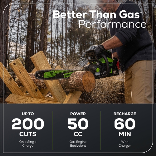 Greenworks Pro 80V 18" Brushless Chainsaw, Battery and Charger Not Included