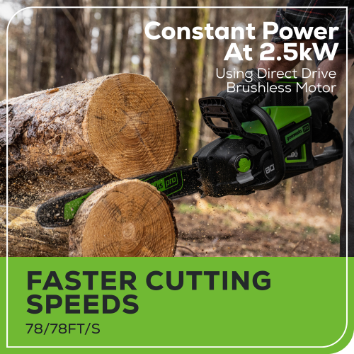 Greenworks Pro 80V 18" Brushless Chainsaw, Battery and Charger Not Included