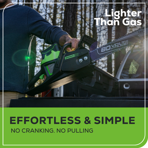 Greenworks Pro 80V 18" Brushless Chainsaw, Battery and Charger Not Included