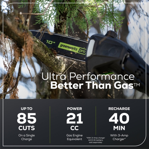 Greenworks 60V 10" Gen 2 Brushless Pole Saw, 2.0Ah Battery and Charger Included