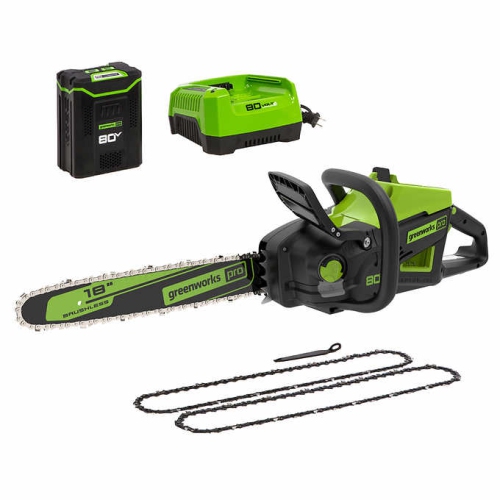 Greenworks 80V 18" Gen II Chainsaw, 4.0Ah Battery and Rapid Charger Included