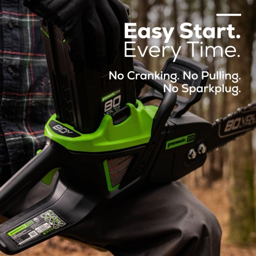 Greenworks 80V 18" Gen II Chainsaw, 4.0Ah Battery and Rapid Charger Included