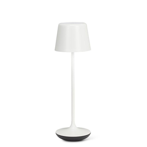 Abbott Bell Shape LED Table Lamp, Rechargeable Dimmable Light with Charging Base, Sleek Modern Accent for Home or Hospitality, 9.5", Matte White