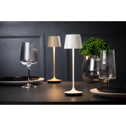 Abbott Bell Shape LED Table Lamp, Rechargeable Dimmable Light with Charging Base, Sleek Modern Accent for Home or Hospitality, 9.5", Matte White