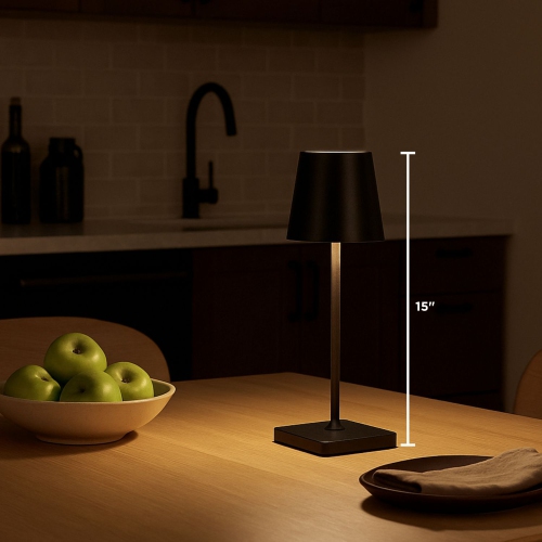 Lampe de table Abbott Trilite Classic Shade LED, lampe rechargeable sans fil, LED éclairage moderne et écologique portatif pour bureau ou table de