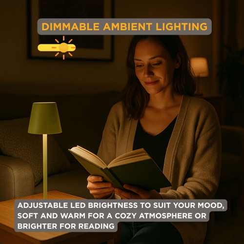 Lampe de table Abbott Trilite Classic Shade LED, lampe rechargeable sans fil, LED éclairage moderne et écologique portatif pour bureau ou table de