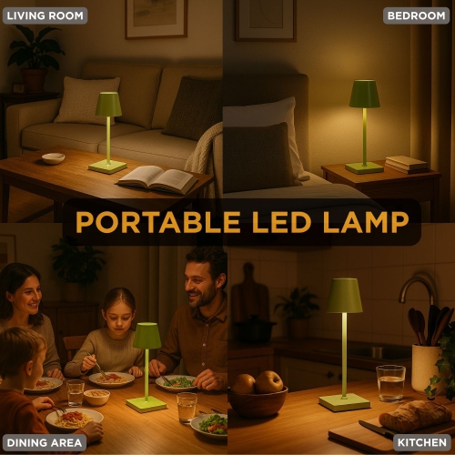 Lampe de table Abbott Trilite Classic Shade LED, lampe rechargeable sans fil, LED éclairage moderne et écologique portatif pour bureau ou table de