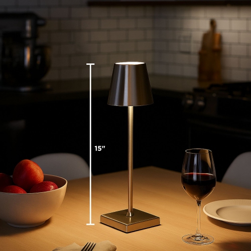 Lampe de table Abbott Trilite Classic Shade LED, lampe rechargeable sans fil, éclairage moderne écologique portatif LED pour bureau ou table de