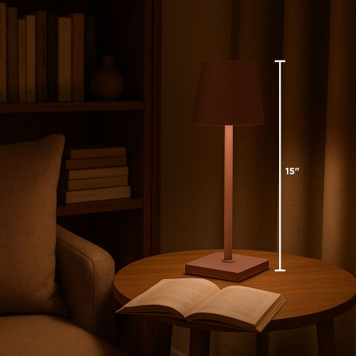 Abbott Trilite Classic Shade LED Table Lamp, Rechargeable Cordless Light, Modern Eco-Friendly LED Illumination Portable Lighting for Desk or