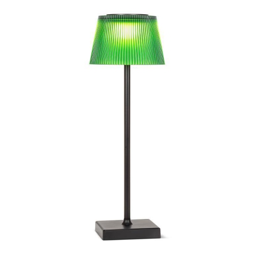 Abbott Fluted Shade LED Table Lamp, Rechargeable IP54 Waterproof Light, Modern Accent Lighting for Patio, Garden Outdoor or Indoors 15 Green