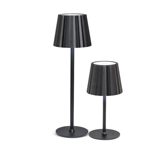 Abbott Trilite Fluted Shade LED Table Lamp, Rechargeable Touch Lamp, Adjustable Height with 3 Dimmable Levels, Modern Accent for Desk or Nightstand,