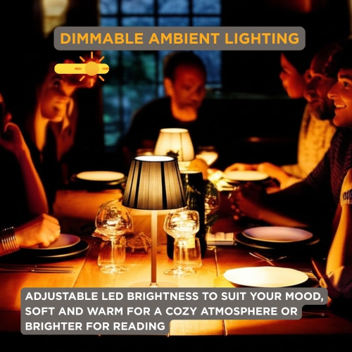 Abbott Trilite Fluted Shade LED Table Lamp, Rechargeable Touch Lamp, Adjustable Height with 3 Dimmable Levels, Modern Accent for Desk or Nightstand,