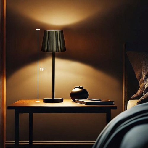 Abbott Trilite Fluted Shade LED Table Lamp, Rechargeable Touch Lamp, Adjustable Height with 3 Dimmable Levels, Modern Accent for Desk or Nightstand,