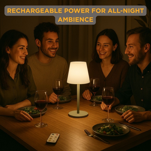 Abbott Trilite Fluted Shade LED Table Lamp, Rechargeable Touch Lamp, Adjustable Height with 3 Dimmable Levels, Modern Accent for Desk or Nightstand,