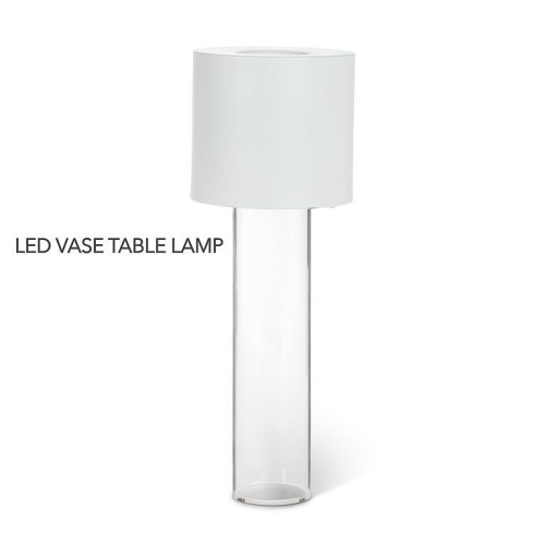 Abbott LED Vase Table Lamp, Rechargeable Dimmable Light, Touch Control with 3 Brightness Levels, Modern 2-in-1 Vase and Ambient Light for Home Décor,