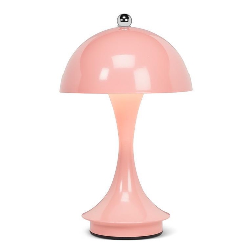 Abbott Trilite Dome Shade LED Lamp, Modern Rechargeable Table Lamp with USB Powered, Mushroom Design for Bedroom, Living Room, or Reading Nook, 10",