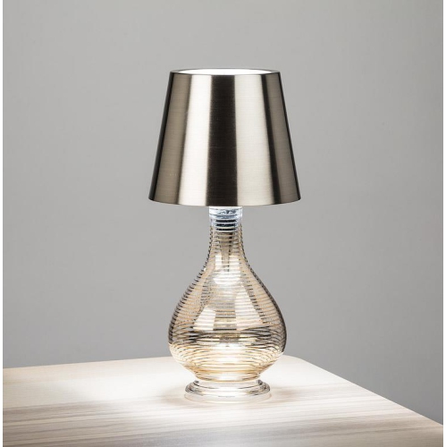 Abbott |Classic Shade LED Bottle Stopper Light- 5"H- Silver