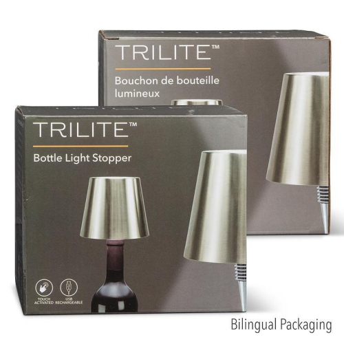 Abbott |Classic Shade LED Bottle Stopper Light- 5"H- Silver