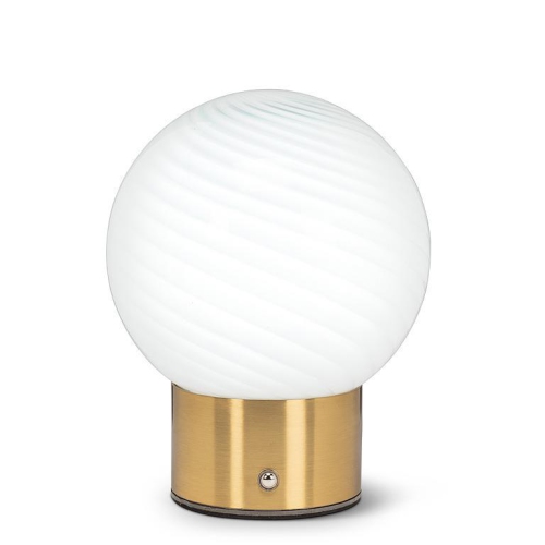 Abbott |Swirl Glass Ball LED Lamp- 6.5"H- White