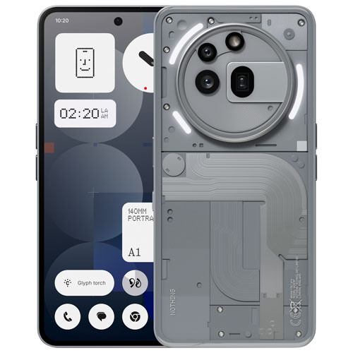 Image 1 of 8.. Nothing Phone Pro 256GB - Silver - Unlocked - Only at Best Buy