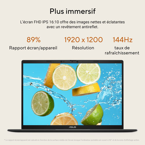 Portable Vivobook S16 de 16 po avec IA d'ASUS - Gris mat